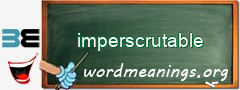 WordMeaning blackboard for imperscrutable